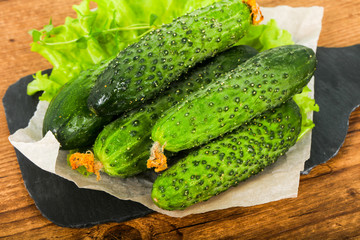 Green cucumbers