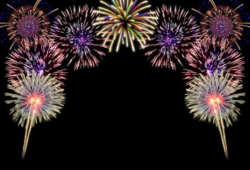 Fireworks illustration on New Year's Day and celebration day