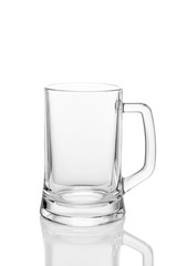 Glass mug for beer isolated on white background