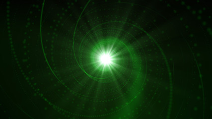 Abstract Green Attractive Spiral Lights Background Effect Seamless Loop