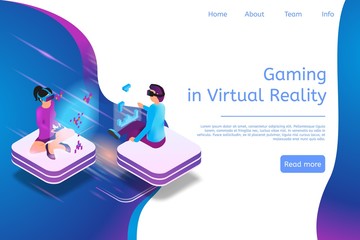 Isometric Banner Gaming in Virtual Reality in 3d