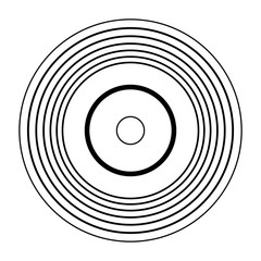 Vinyl music vintage symbol in black and white