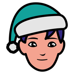 young man head with winter hat