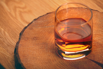  whiskey glass wooden background 