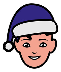 cute little boy head with winter hat