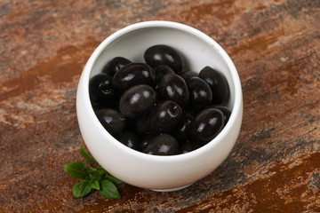 Black olives in the bowl