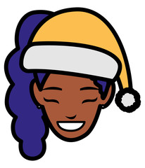 beautiful woman black head with winter hat
