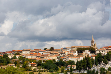 View of the French village of Puylaurens - 245404394