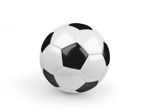 Soccer ball isolated on white with clipping path. 3d render