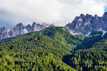 Dolomites mountains in warm season