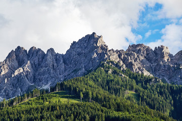 Dolomites mountains in warm season