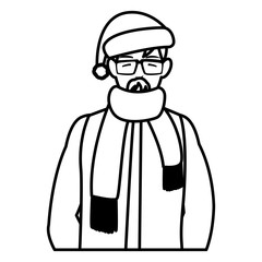 young man with glasses and winter clothes