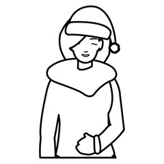 young woman with winter clothes