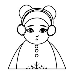 beautiful little girl with winter clothes