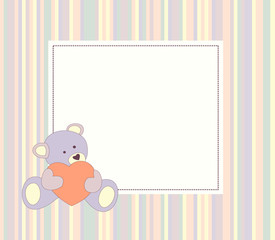 Vector baby pattern. Illustration with cute animals and toys for kids. Childrens background for wallpaper or textile. Baby shower pattern, brightfr or birthday greeting card.