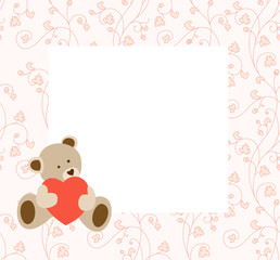 Vector baby pattern. Illustration with cute animals and toys for kids. Childrens background for wallpaper or textile. Baby shower pattern, brightfr or birthday greeting card.