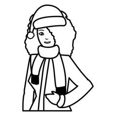 young woman with winter clothes