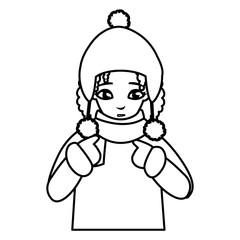 beautiful little girl with winter clothes
