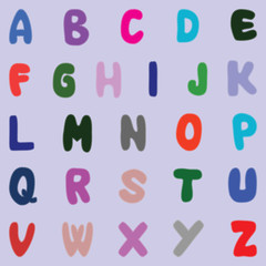 Alphabet for kids. Stitched letters