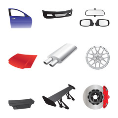 Car parts icons.