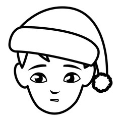 cute little boy head with winter hat