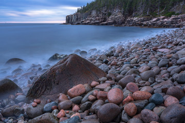Fototapeta na wymiar Rocky Shoreline In Acadia National Park