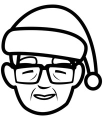 cute grandmother head with winter hat