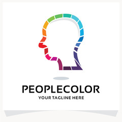 Fototapeta na wymiar People Color Head Logo Design Template Inspiration