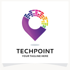 Tech Point Logo Design Template Inspiration