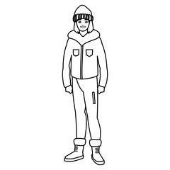 young man with winter clothes