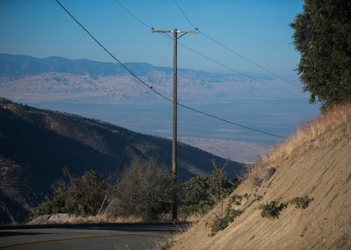 Desert Views With Telephone Wires