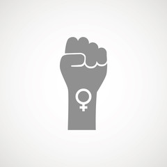 Female Woman Feminism Protest Hand Icon Raised women s fist isolated - symbol unity or solidarity, with oppressed people and women s rights.- Vector