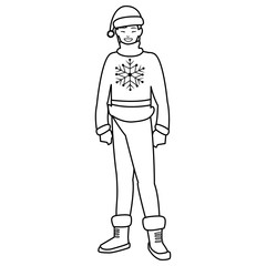 young man with winter clothes