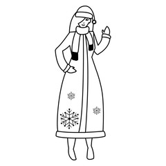 young woman with winter clothes