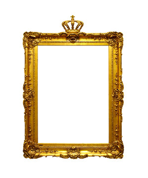 Gold antique frame with crown