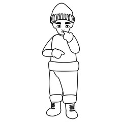 cute little boy with winter clothes