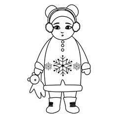 beautiful little girl with winter clothes