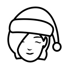 beautiful woman head with winter hat