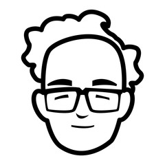 young man with glasses head