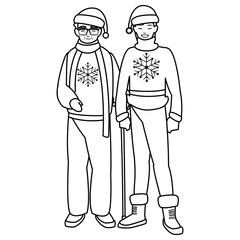 young couple with winter clothes
