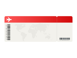 Airline tickets or boarding pass inside of special service envelope. Vector illustration.