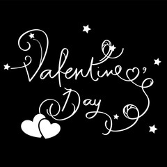 Valentine's Day Poster of Holiday Card. Vector Illustration.