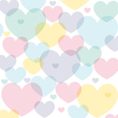 Colorful Hearts Background - Valentine's Day Pattern Wallpaper - vector illustration - Vector 