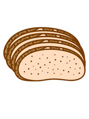 viele scheiben hunger brot scheibe toast lecker bäcker backen frühstück abendessen essen brotzeit clipart comic cartoon