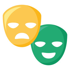 theatrical masks isolated icon