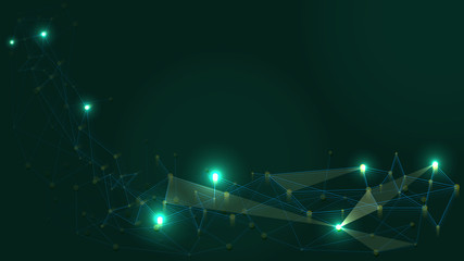 Fototapeta premium Abstract Technology Network Structure Background. Futuristic Plexus Effect Computer Geometric Connection Structure.