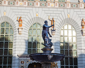Gdansk, Poland, old town, statue of Neptune fountain, symbol of city Gdansk © Jarek Fethke