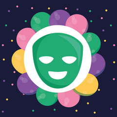 theatrical happy masks isolated icon
