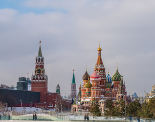 Saint Basil's Cathedral and the Moscow Kremlin