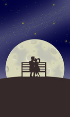 couple au claire de lune